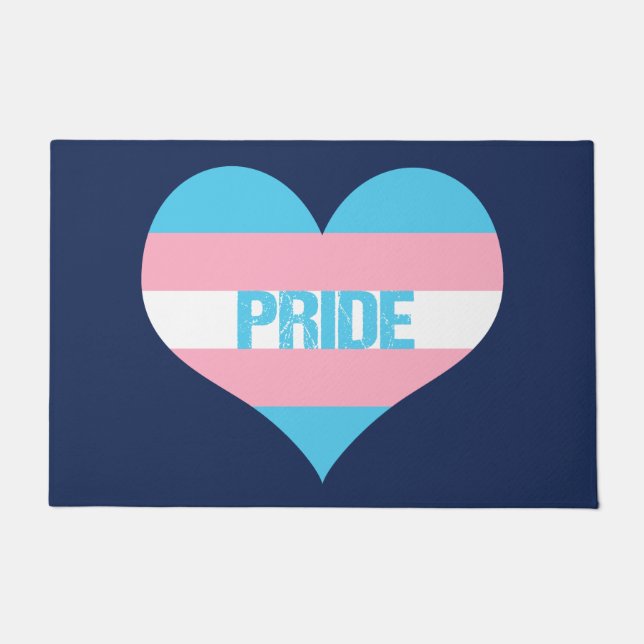 Transgender Pride Love Heart Doormat (Front)