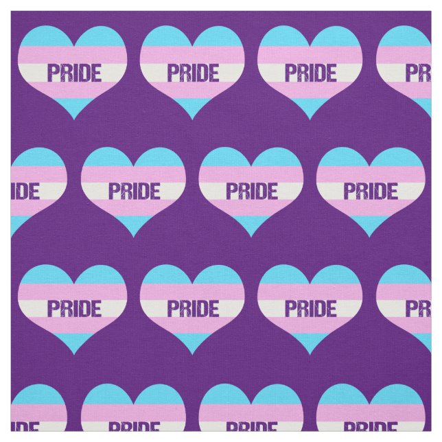 Transgender Pride Love Hearts Fabric (Swatch)