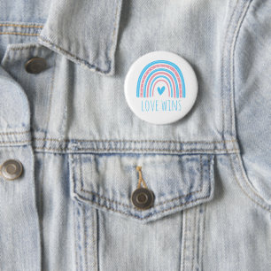 Transgender Pride Love Wins LGBT Rainbow Button