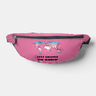 Transgender Pride Map of The World  Bum Bags