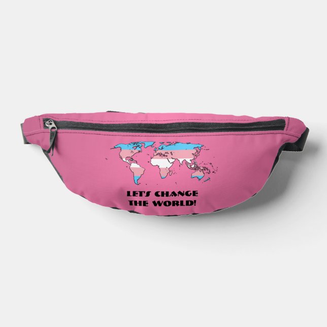 Transgender Pride Map of The World  Bum Bags (Lay Down)