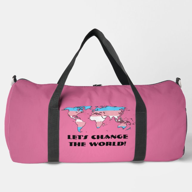 Transgender Pride Map of The World  Duffle Bag (Front)