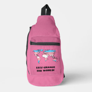 Transgender Pride Map of The World Sling Bag