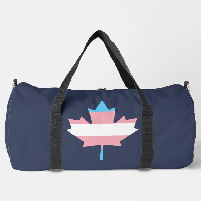 Transgender pride maple leaf  duffle bag (Front)