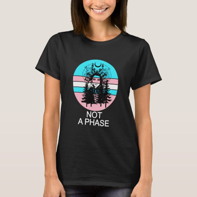 Transgender Pride Not A Phase Trans Pretty Butterf T-Shirt (Front)