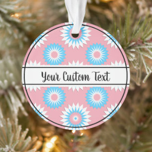 Transgender pride pink flower pattern ornament
