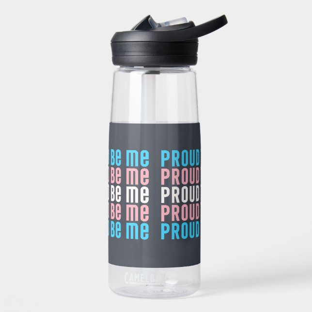 Transgender Pride: Proud to Be Me - Trans-Love  Water Bottle (Left)