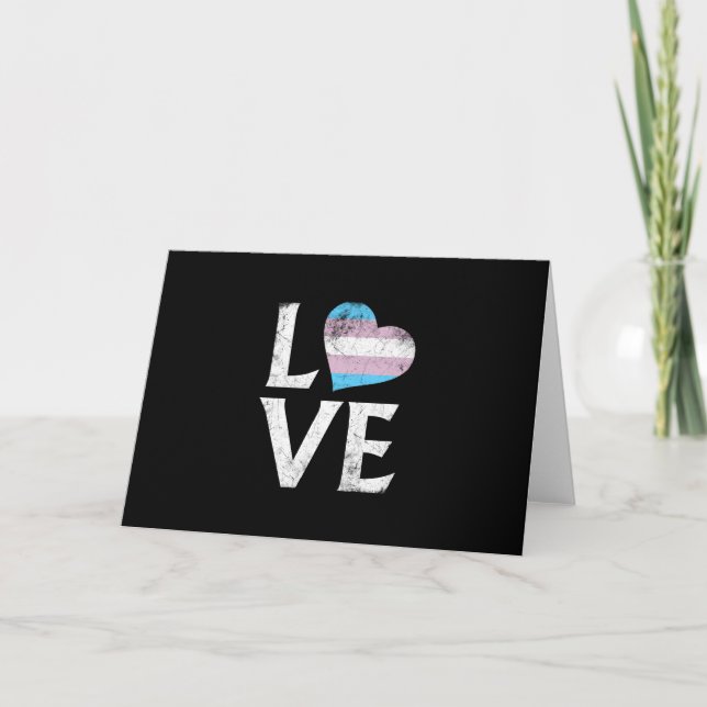 Transgender Pride Stacked Love Card (Front)