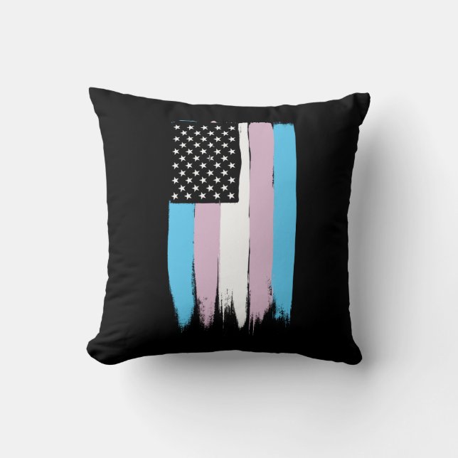 Transgender Pride Stars and Stripes Cushion (Front)