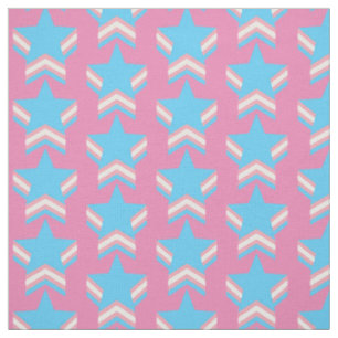 Transgender pride stars fabric