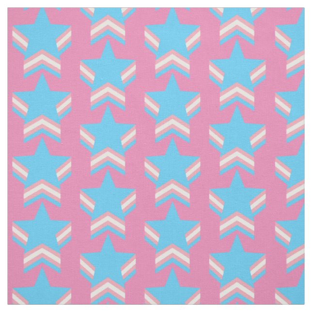 Transgender pride stars fabric (Swatch)
