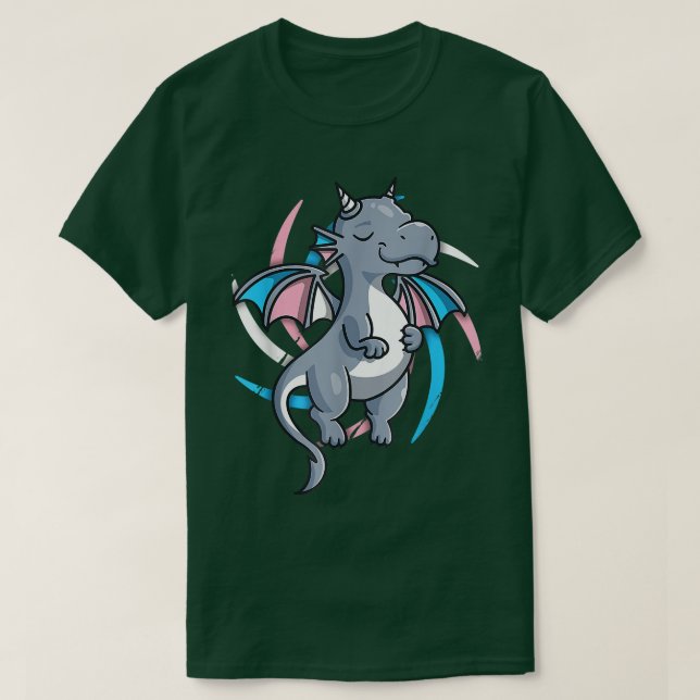 Transgender Pride Stuff Trans Dragon Video Game Gi T-Shirt (Design Front)