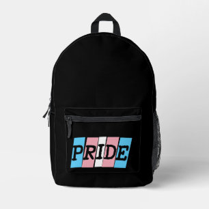 Transgender Pride text Printed Backpack