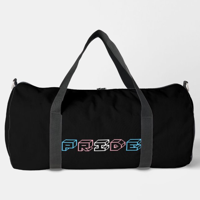 Transgender pride text sign  duffle bag (Front)