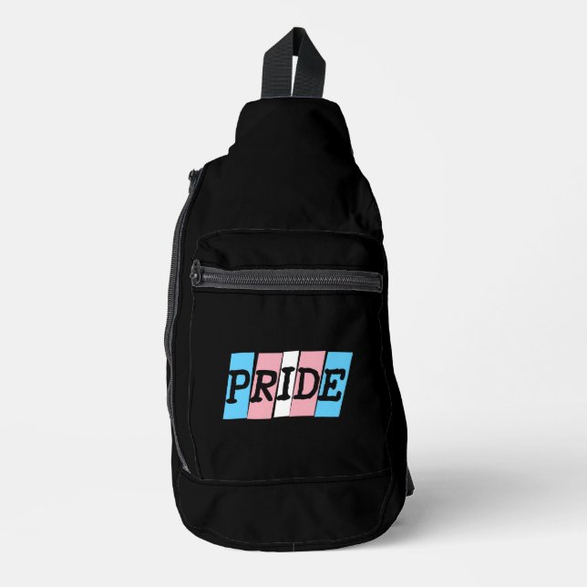 Transgender Pride text Sling Bag (Front)