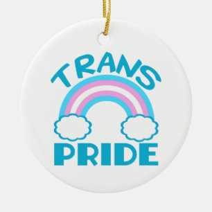 Transgender Pride Trans Rainbow Christmas Ceramic Tree Decoration