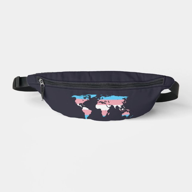 Transgender pride world map   bum bags (Front)