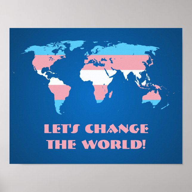 Transgender pride world map poster (Front)
