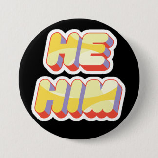 Transgender Pronouns He/Him Button