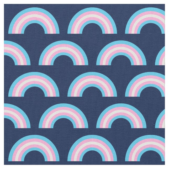 Transgender Rainbow Blue Pink White Fabric (Close Up)