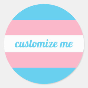 Transgender Rainbow Flag Custom Classic Round Sticker