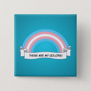 Transgender rainbow pride Button