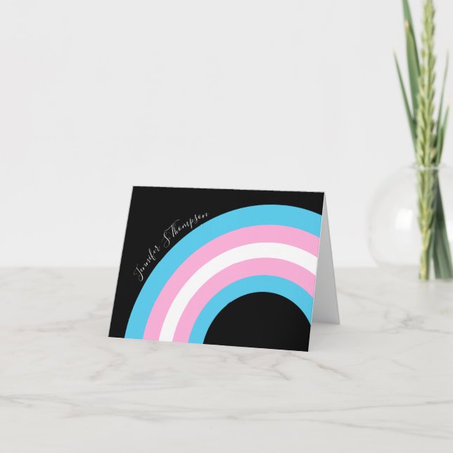 Transgender Rainbow Pride Custom Note Card (Front)