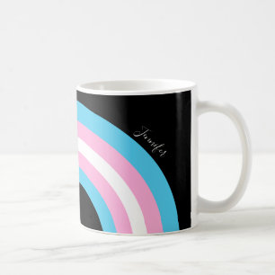 Transgender Rainbow Pride Flag Monogram Coffee Mug