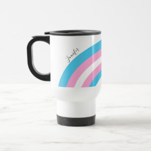 Transgender Rainbow Pride Flag Personalised Travel Mug