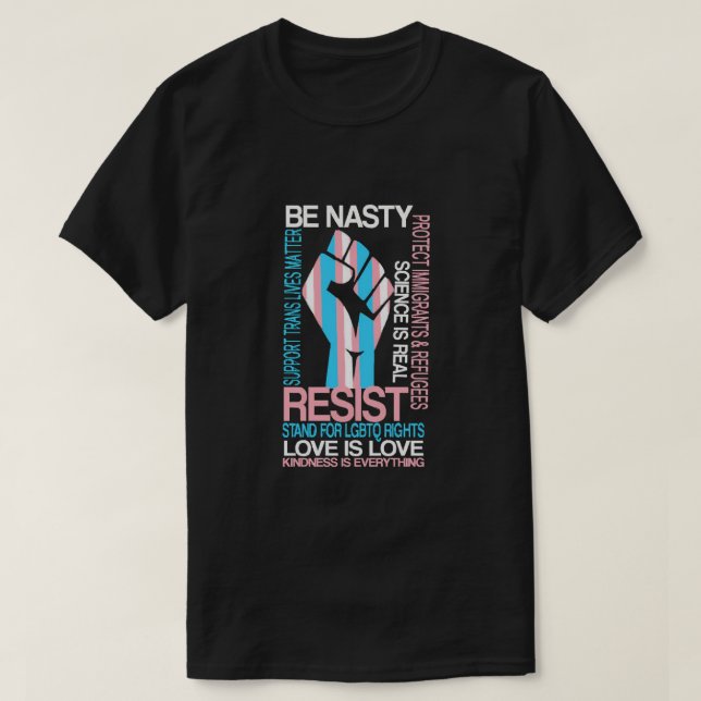 Transgender-Resist LGBTQ Gay Trans Flag Pride Unit T-Shirt (Design Front)
