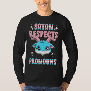 Transgender Satan Respect Pronouns Pentagram Trans T-Shirt