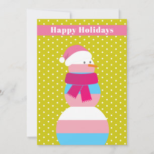 Transgender snowman snowwoma xmas Holiday Card