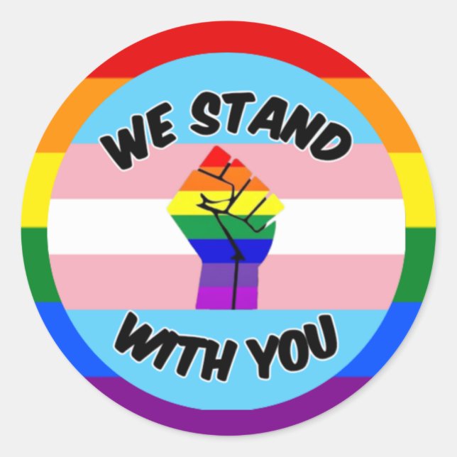 Transgender support classic round sticker (Front)