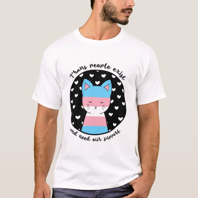 Transgender Support Kitty T-Shirt (Front)