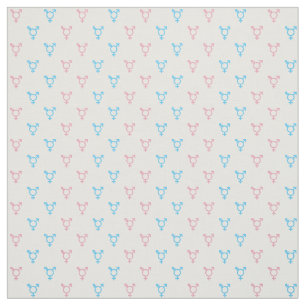 Transgender Symbol Pattern Blue and Pink Fabric