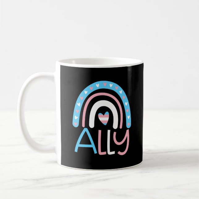 Transgender Trans Ally Pride Month Gift Coffee Mug (Left)