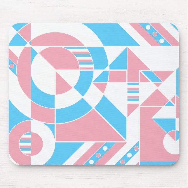 Transgender Trans Pride Abstract Geometric Pastel  Mouse Mat (Front)