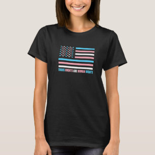 Transgender USA Flag America LGBT Trans Rights Hum T-Shirt