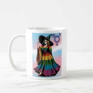 Transgender Witch In Rainbow Flag Clothing Coffee Mug