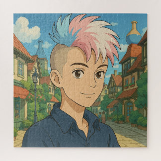 Transgender with Mohawk Anime Person | LGBTQIA+  Jigsaw Puzzle