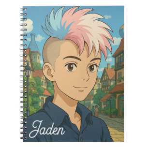 Transgender with Mohawk Anime Person LGBTQIA+ Notebook