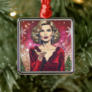 Transgender Woman Festive Christmas Metal Tree Decoration