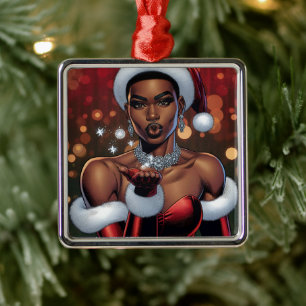 Transgender Woman Festive Christmas Metal Tree Decoration