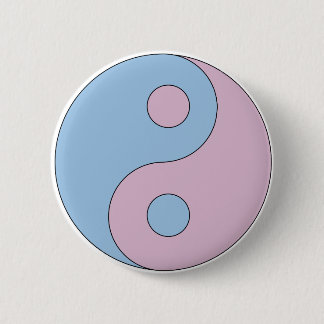 Transgender Yin Yang Symbol 6 Cm Round Badge