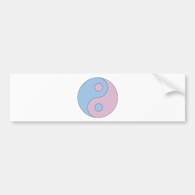 Transgender Yin Yang Symbol Bumper Sticker (Front)