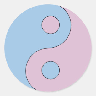 Transgender Yin Yang Symbol Classic Round Sticker