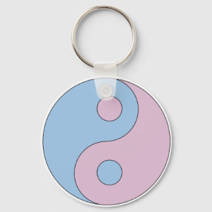 Transgender Yin Yang Symbol Key Ring