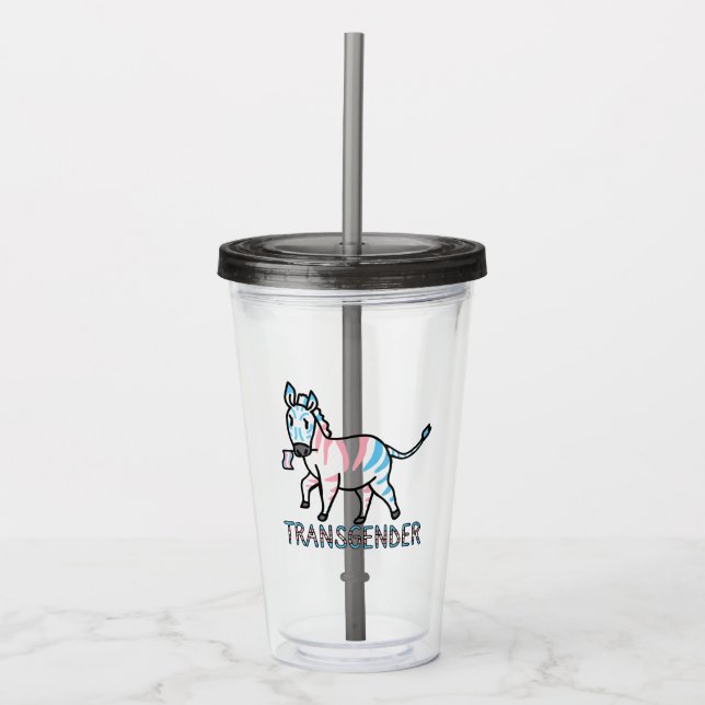 Transgender Zebra Acrylic Tumbler (Front)