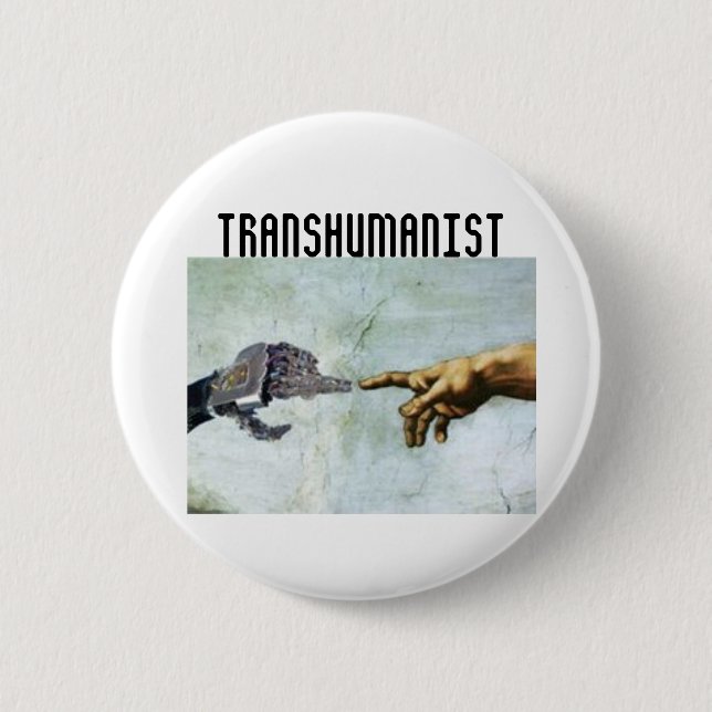 Transhumanism 6 Cm Round Badge (Front)