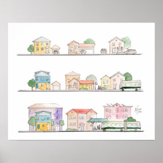 Transit Density - matte print poster